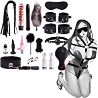 aheadad Nuevo Juego de Felpa Sexy Toy Suit Wand Massager Special Bundled Binding Set PU Leather SM Kit para Pareja…